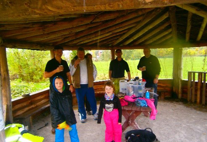 Working on the school’s outdoor area