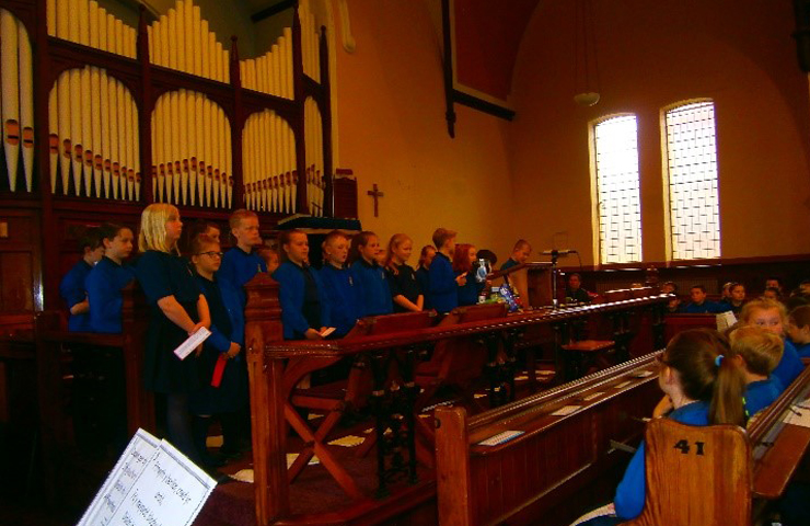 Performing in the Harvest service